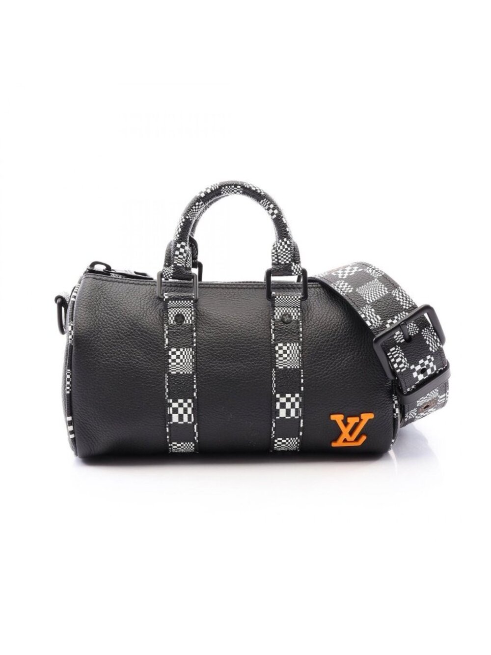 Louis Vuitton Handbag City Keepall XS Damiedi Torted 2-Way Noir White Orange